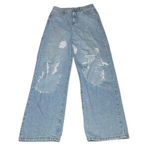 Forever 21 Blue Flare Wide Leg Jeans